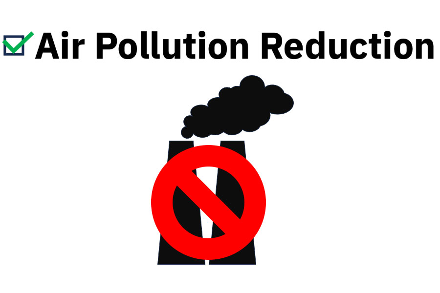 Filter make air pollution reduction.